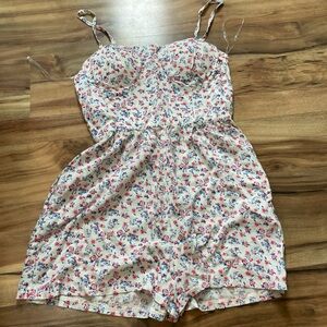 Lily Rose Red and Blue Jumpsuit with Ruffled Charm